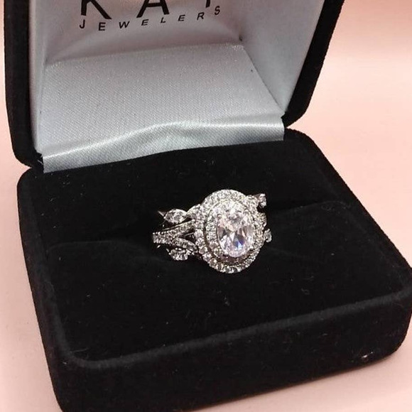 Wedding ring set Engagement STERLING STERLINGsize 6,7,8,9,10 - Picture 1 of 10